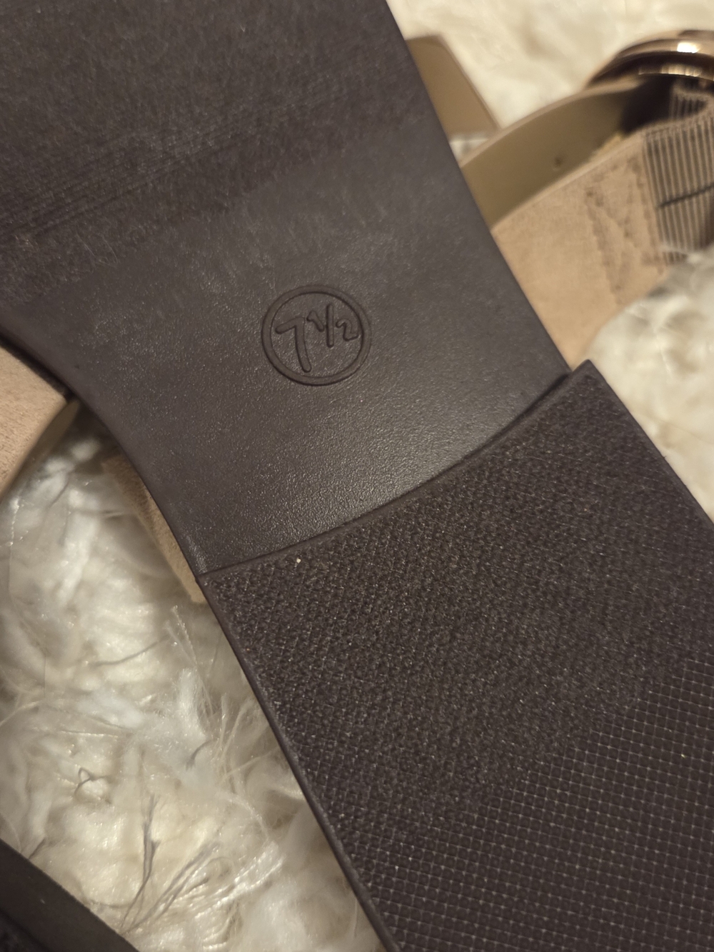 Suede Slide Sandals with Buckle - Picture 4 of 5